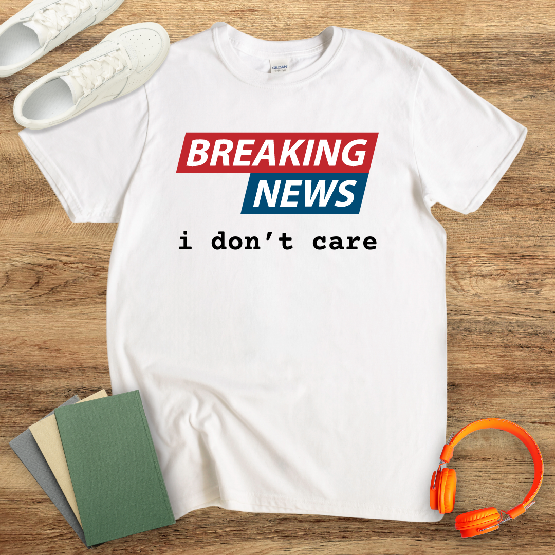 Breaking News I Don't Care Unisex Softstyle T-Shirt