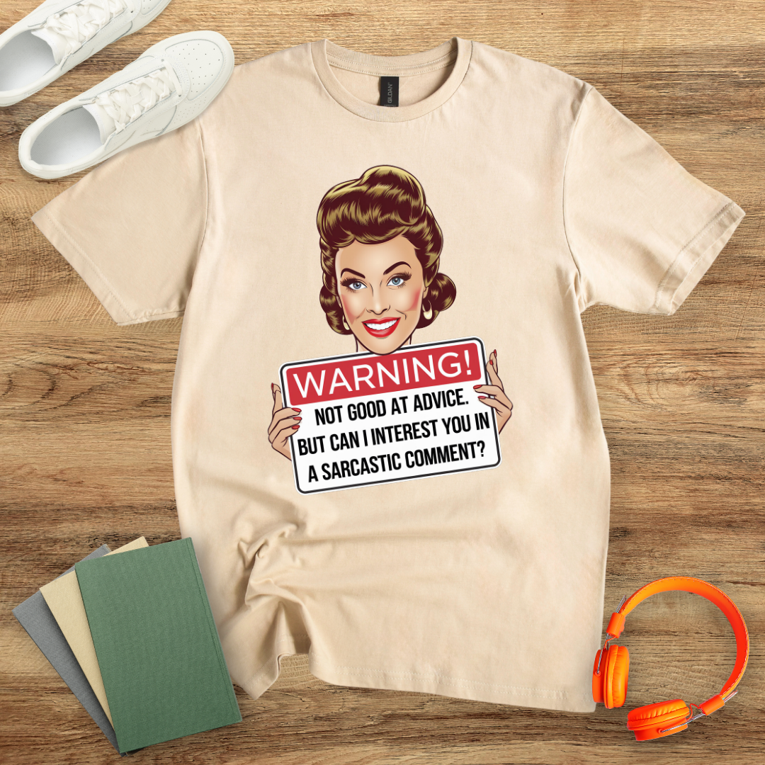 Warning Not Good At Advice Retro Womens T-Shirt