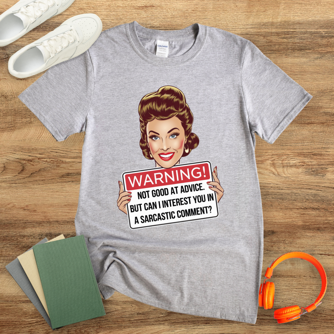 Warning Not Good At Advice Retro Womens T-Shirt